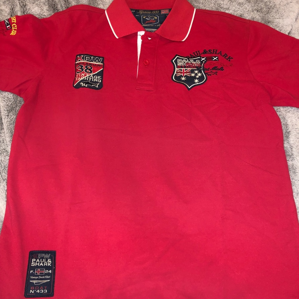 Paul & Shark Vintage Yachting Mens Red Polo Size M - Picture 1 of 8